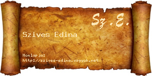 Szives Edina névjegykártya
